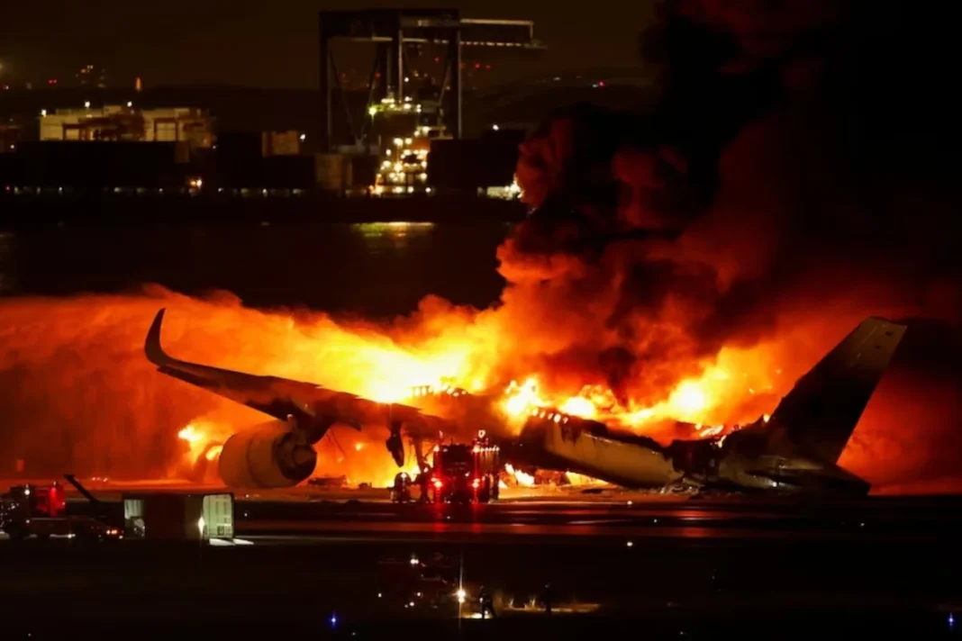 Japan Airline Plane Fire