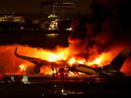 Japan Airline Plane Fire