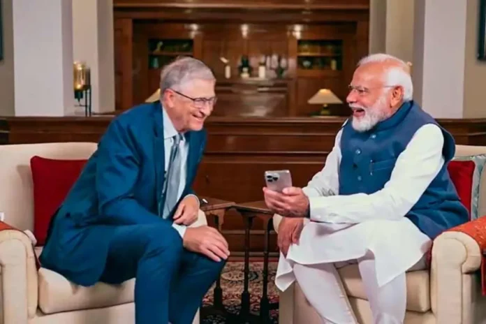 PM Modi and Bill Gates PM Modi and Bill Gates