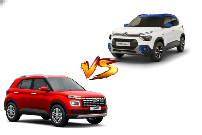 Citroen C3 vs Hyundai Venue Citroen C3 vs Hyundai Venue: Two powerful compact SUVs compared head to head, Check