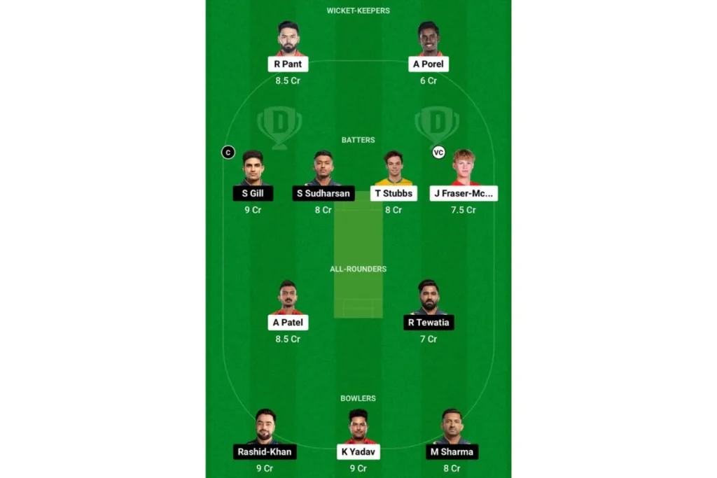 DC vs GT Dream11 Prediction