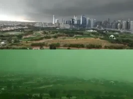 Dubai's Sky Turns Ominous Green