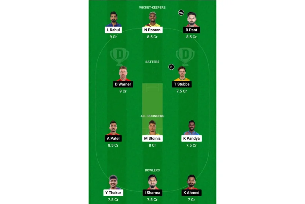 LSG vs DC Dream11 Prediction Team - 2