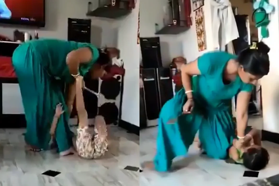 Viral Video of Mother beating daughter