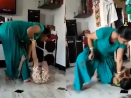 Viral Video of Mother beating daughter