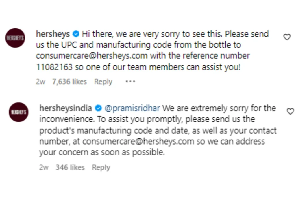 Hersheys-India-Response