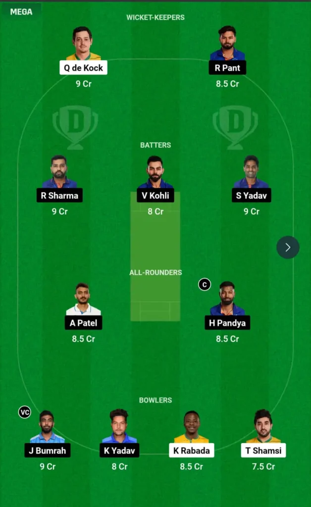 IND Vs SA T20 World Cup 2024 Dream 11