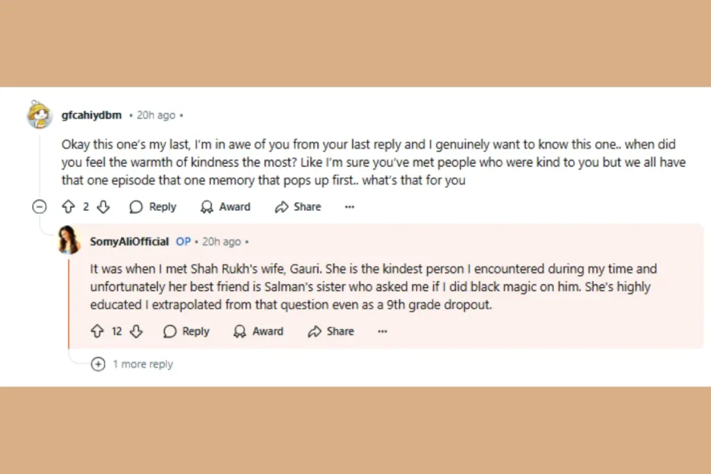 Somy Ali on Shah Rukh Khan’s Wife Gauri Khan