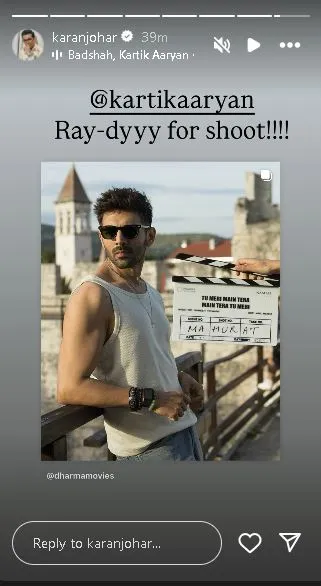 Karan Johar reacts to kartik aaryan\'s look