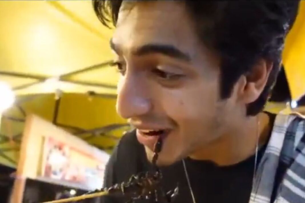 Ahaan Panday eats fried scorpion in viral video