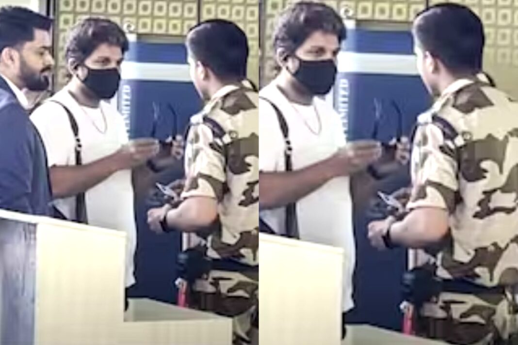 Allu Arjun Viral Video arguing with airport staff