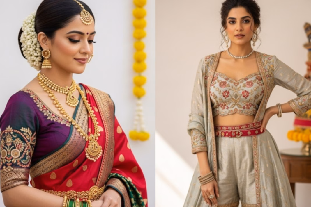 Ganesh Chaturthi 2025 From Regal Sarees To Chic Fusion Wear - Top Fashion Trends To Try Out This Festive Season!