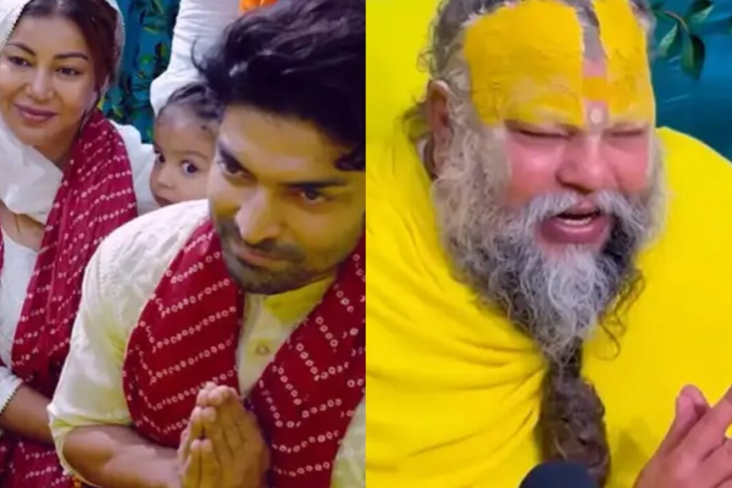 Pati Patni Aur Panga couple Gurmeet Choudhary and Debina Bonerjee Meet Premanand Maharaj