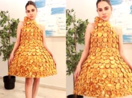 Uorfi Javed Viral Video Orange Dress