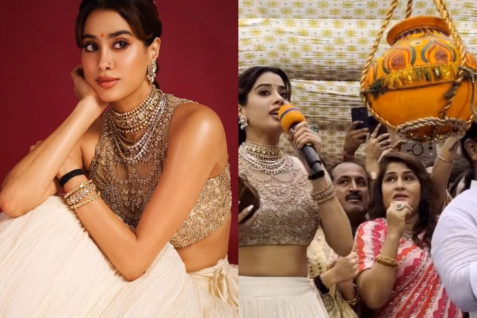 VIDEO Did Janhvi Kapoor Mess Up Actress Breaks Dahi Handi With ‘Bharat Mata Ki Jai’ - Netizens Say 'Anpad Bhare Pade Hain…’