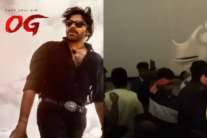 Pawan Kalyan Fans Damage Theatre Screen During They Call Him OG Screening