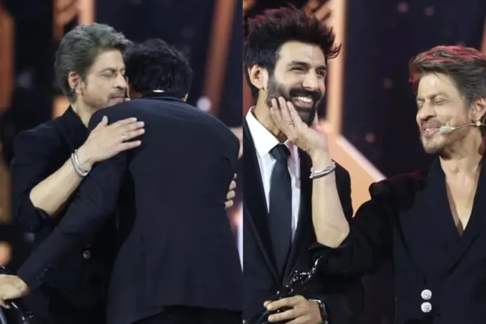 Filmfare 2025 - Shah Rukh Khan Hugs Kartik Aaryan
