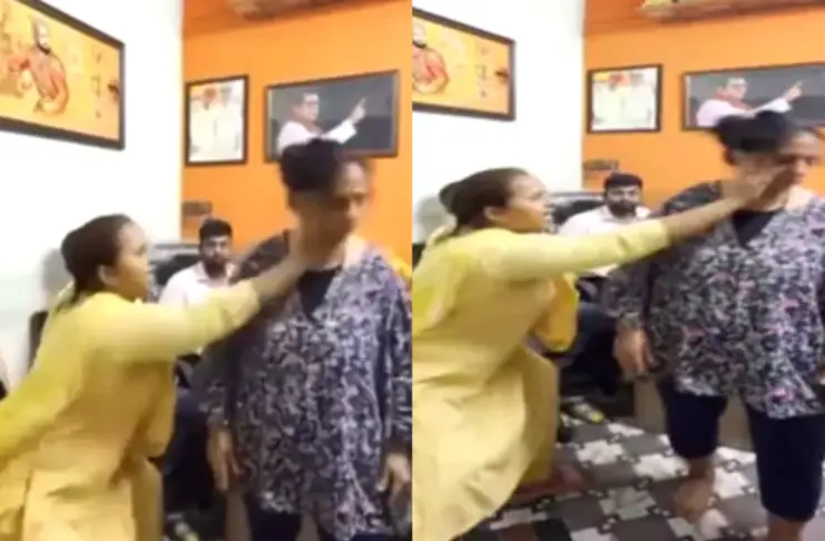 Mumbai Viral Video MNS Worker Slaps Woman For Allegedly 'Abusing' Her Husband, Forces Her To Apologise