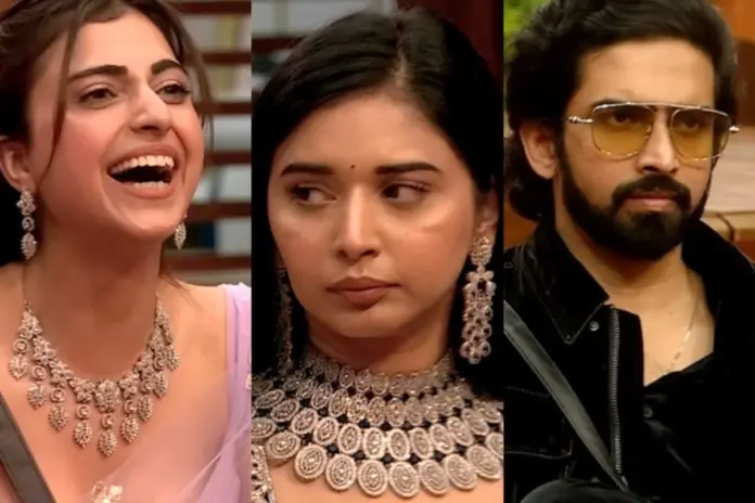 Bigg Boss 19 Rohit Shetty, Farhana bhatt, Tanya Mittal and Amaal Mallik Bigg Boss 19 Rohit Shetty, Farhana bhatt, Tanya Mittal and Amaal Mallik