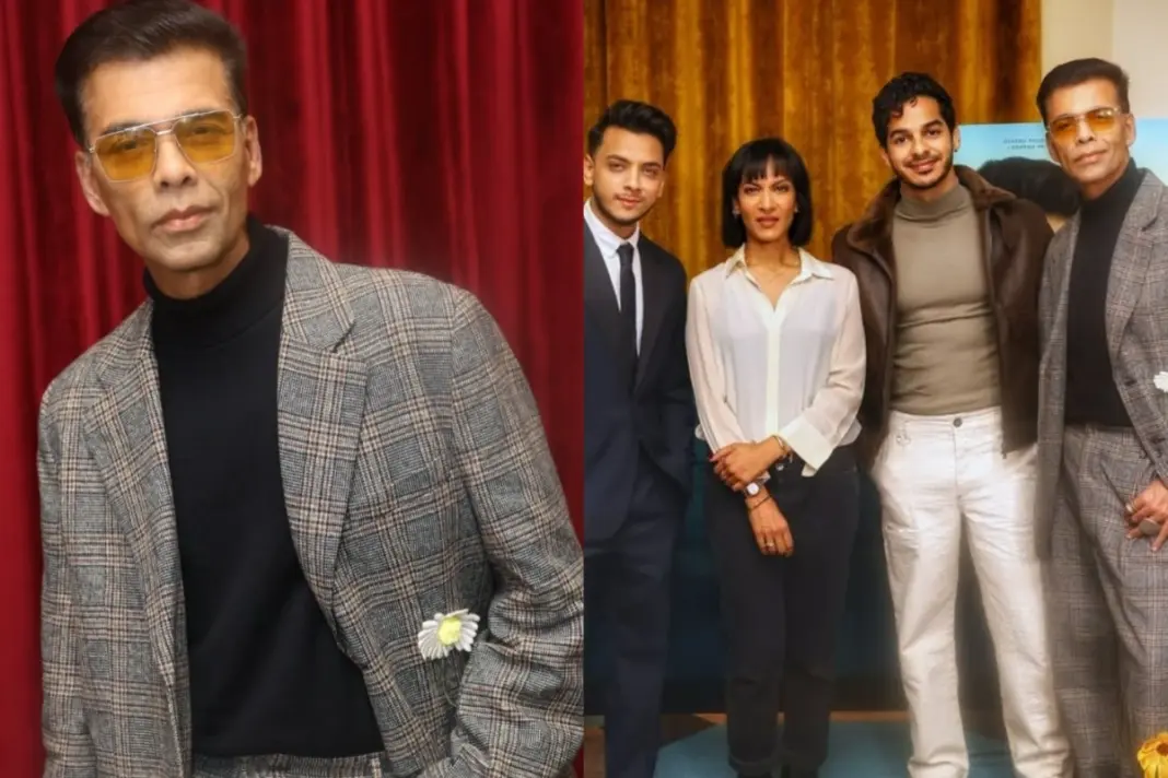 Karan Johar, Ishaan Khatter and Vishal Jethwa at Homebound Screening in London