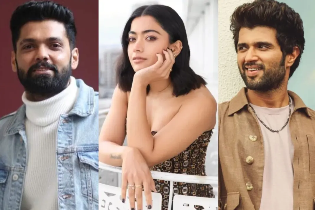 Rakshit Shetty, Rashmika Mandanna and Vijay Deverakonda