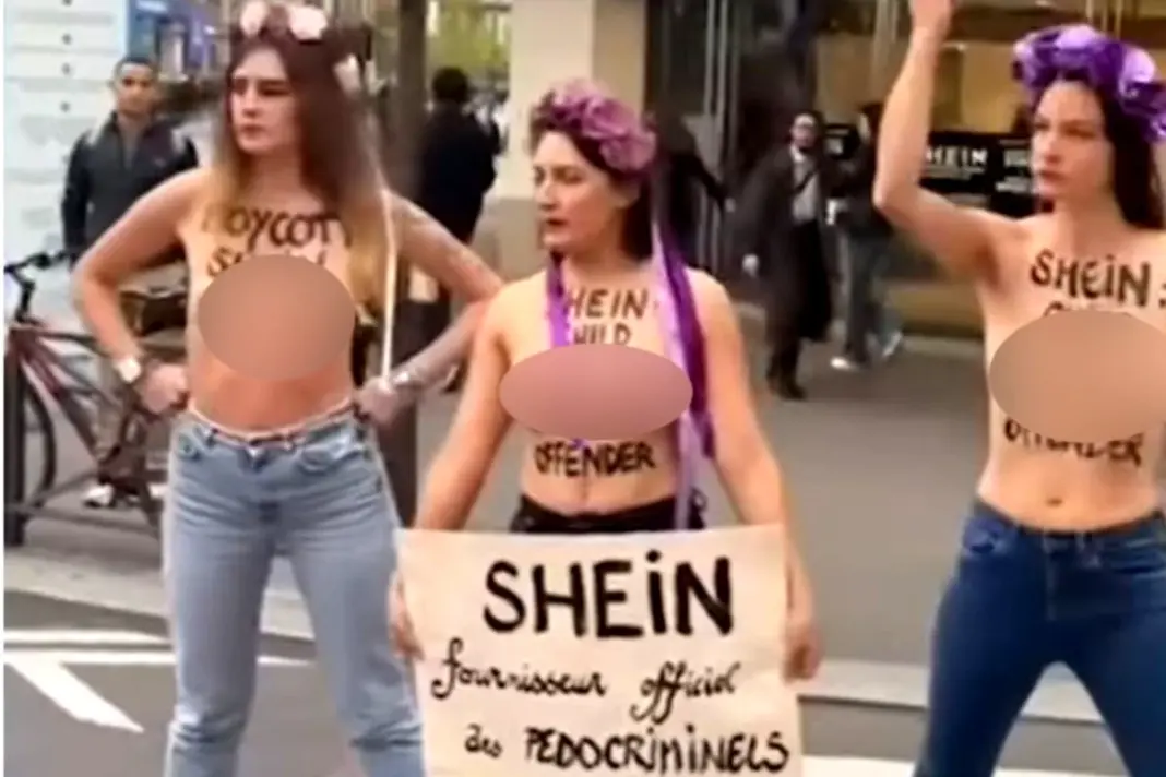 Viral Video Femen Artists Protest Against SHEIN