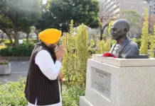 CM Begins His Japan Tour, Pays Floral Tribute to Mahatma Gandhi at Edogawa Gandhi Park Bhagwant Mann