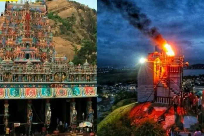 Madurai Temple Lamp Row