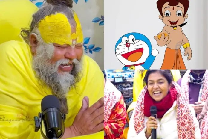 Premanand Ji Maharaj Viral Video with Doraemon Chhota bheem artist Sonal Kaushal