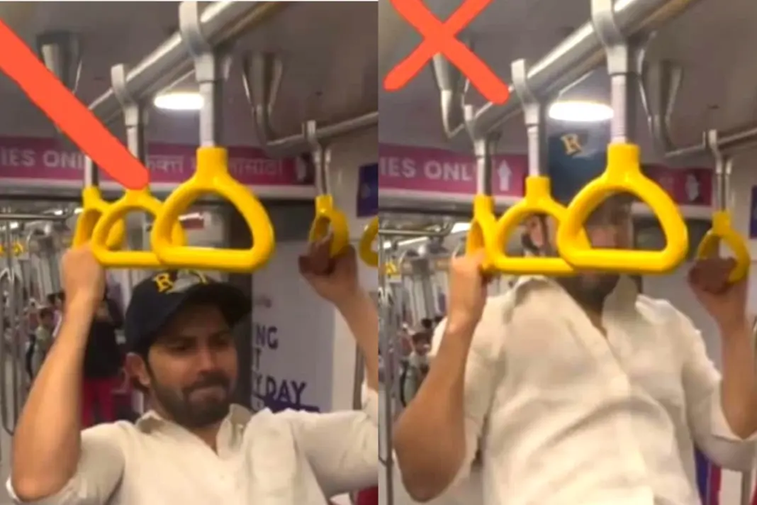 Varun Dhawan inside Mumbai Metro