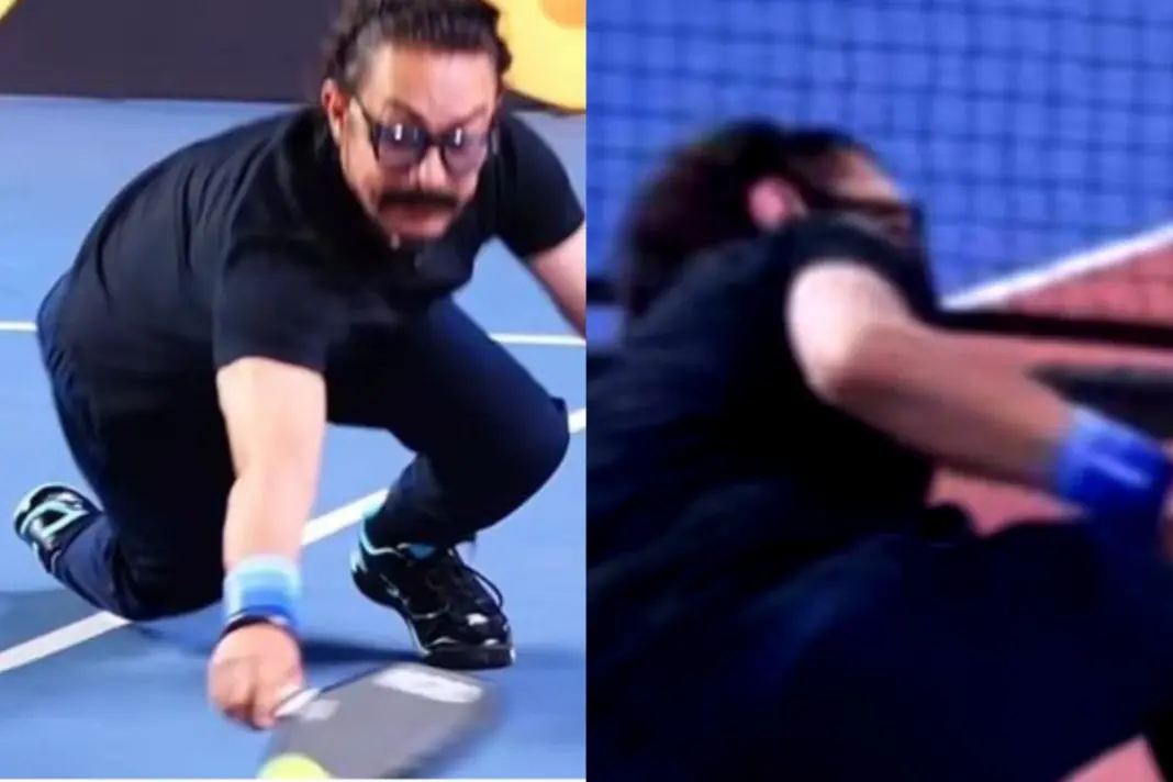 Aamir Khan Viral Video Falling While Playing Pickleball at WBL 2026