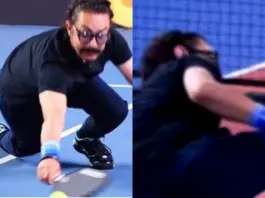 Aamir Khan Viral Video Falling While Playing Pickleball at WBL 2026