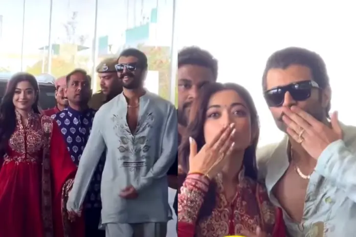 Rashmika Mandanna and Vijay Deverakonda first public appearance after wedding Rashmika Mandanna and Vijay Deverakonda first public appearance after wedding