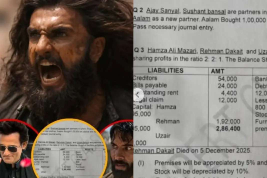 Dhurandhar 2 The Revenge Accounts Exam Paper Viral