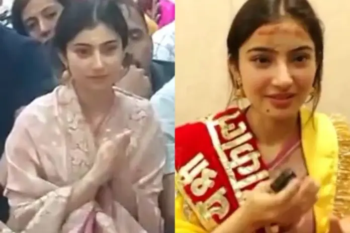 Dhurandhar 2 actress Sara Arjun Viral Video Mahakaleshwar Temple Ujjain Dhurandhar 2 actress Sara Arjun Viral Video Mahakaleshwar Temple Ujjain