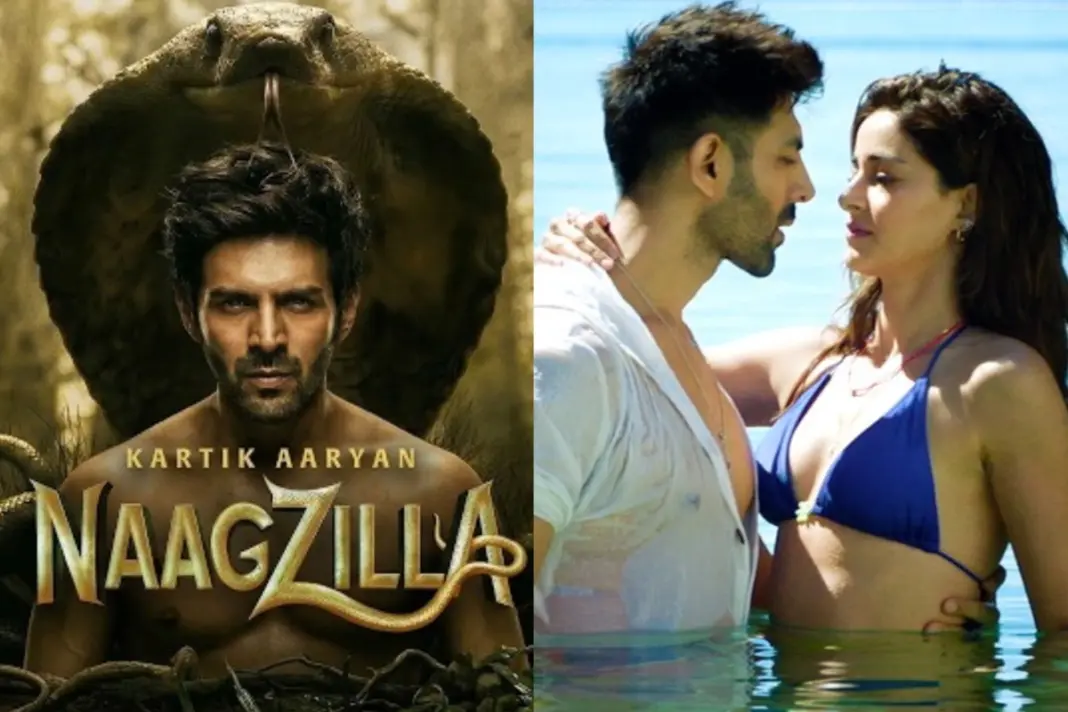 Kartik aaryan with Ananya Panday in Naagzilla