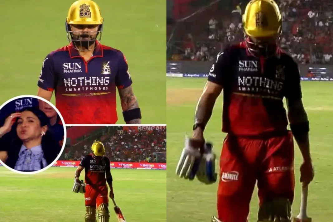 Virat Kohli Out At 49 Runs Anushka Sharma reaction goes viral in IPL 2026