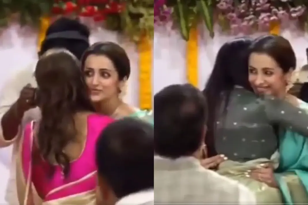 Trisha Krishnan Viral Video hugging Thalapathy Vijay mother