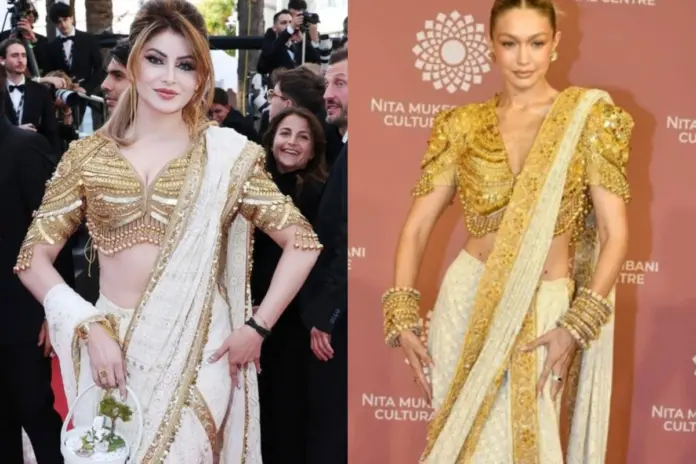 Urvashi Rautela Cannes 2026 look Gigi Hadid copy