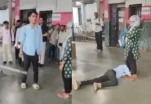 Mumbai Viral Video: Lover, None Like Him! Boy Falls Flat On Girlfriend’s Feet on Railway Station, Clip Sparks Massive Debate Mumbai -Viral- Video